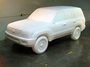 CNC Foam Milling, Structured Light 3D Scanning and Digital Enlargement of Toyota Land Cruiser
