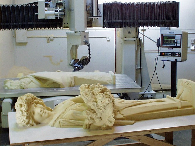 CNC Foam Milling a model of "Flora", created from 3D scan data