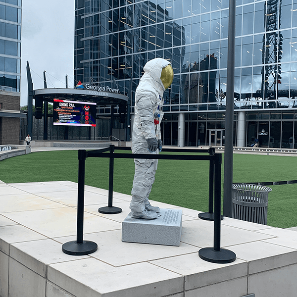 Replica of Neil Armstrong's space suit installed at the Atlanta Braves' Truist Park