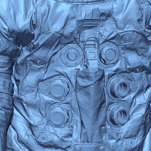 3D scan data of actual space suit worn by Neil Armstrong for moon landing July 20, 1969