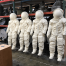 Resin cast full size replicas of space suit worn by Neil Armstrong for the moon landing July 20, 1969, created from 3D scan data