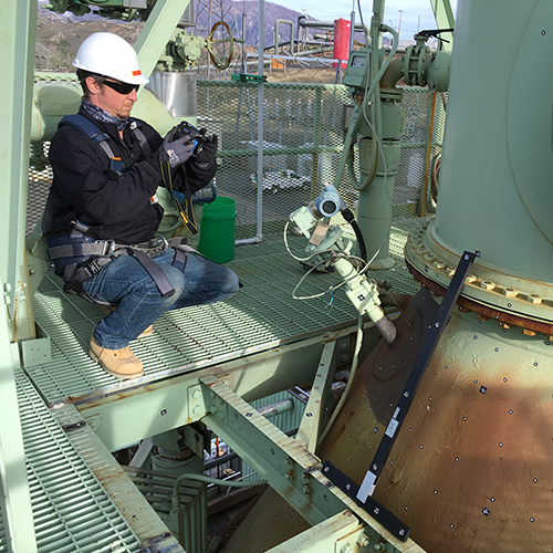 3D photogrammetry scanning a power generation plant using an Aicon3D photogrammetry system