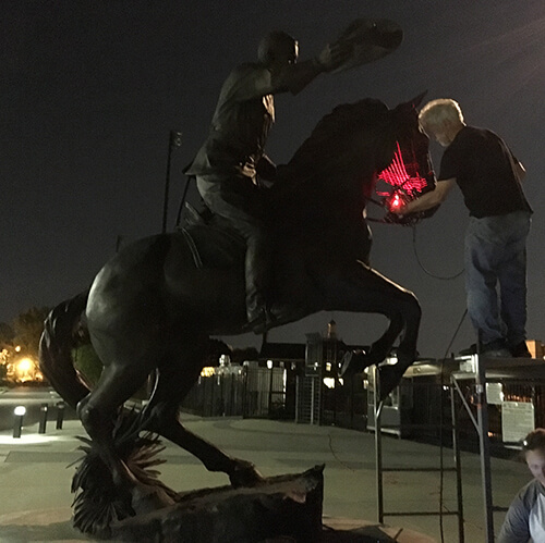 Onsite 3D scanning of an equestrian statue of Theodore Roosevelt in Washington, D.C.