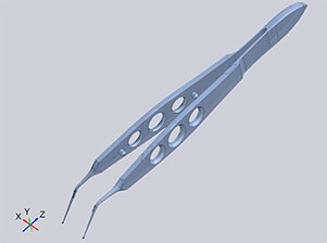 3D CAD file of surgical instrument, created from 3D scan data