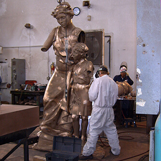 Bronze sculpture at the Utah State Capitol by artists Eugene Daub, Robert Firmin, and Jonah Hendrickson