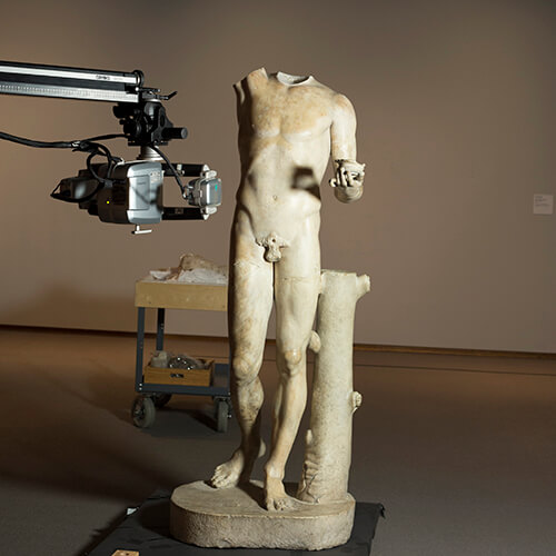 3D scanning of Roman statue of Bacchus with a Breuckmann Stereoscan structured light 3D scanner