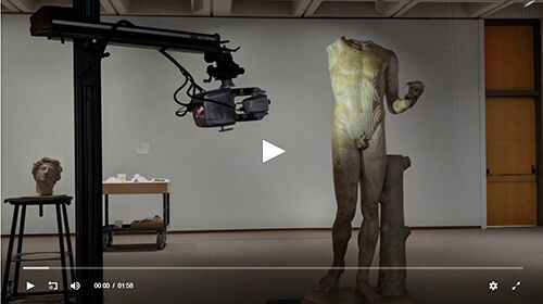 Video of 3D scanning of Roman statue of Bacchus with a Breuckmann Stereoscan structured light 3D scanner